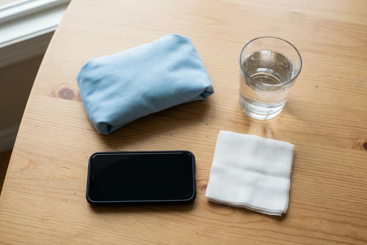 Cold compress and phone ready while arranging dental advice